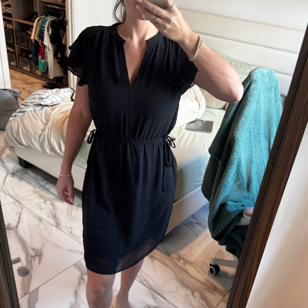 H&M Black Flutter Sleeve V-Neck Sundress